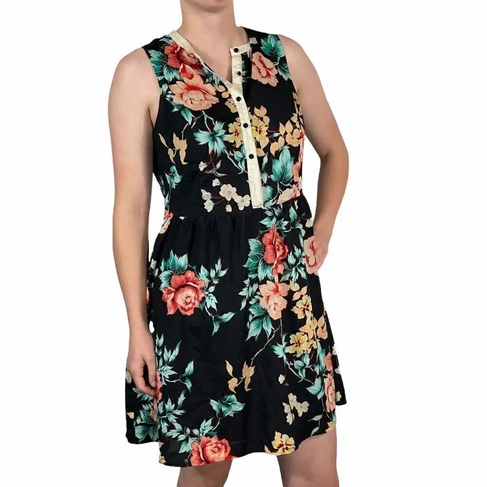 Kensie Dresses Floral Button Down Sleeveless Dress